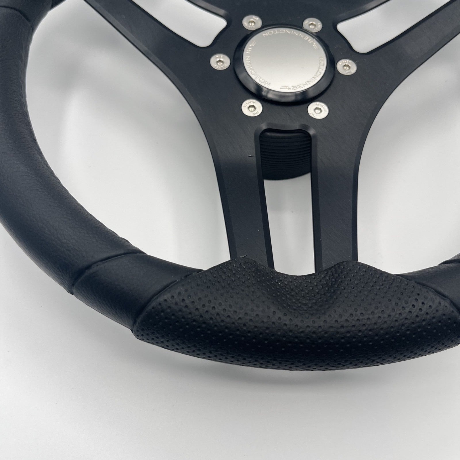 Molinara Marine Steering Wheel Black Brushed Alum Spokes | Bennington