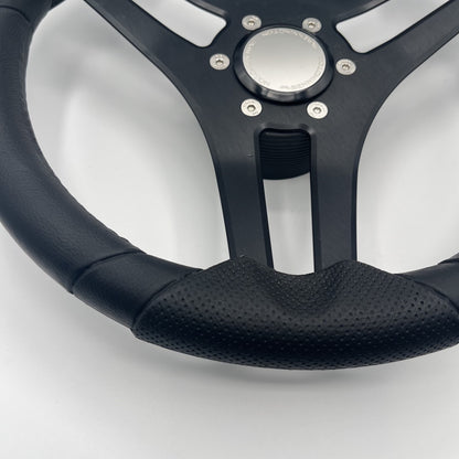 Molinara Marine Steering Wheel Black Brushed Alum Spokes | Bennington