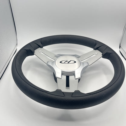 Model 15 Marine Steering Wheel Brush Alum Spokes | Silver Harris Kayot