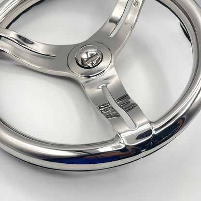 Cimbro Salt Water Boat Steering Wheel+Knob Polished Stainless Steel | Gussi