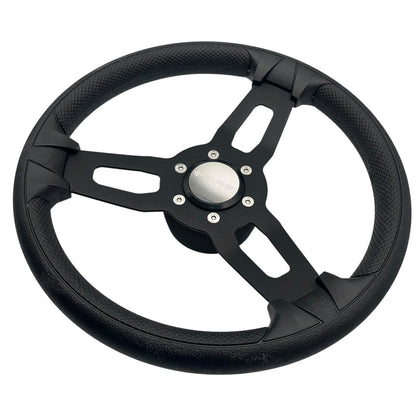 Model 15 Marine Steering Wheel Black Brushed Aluminum Spokes | Gussi Italia
