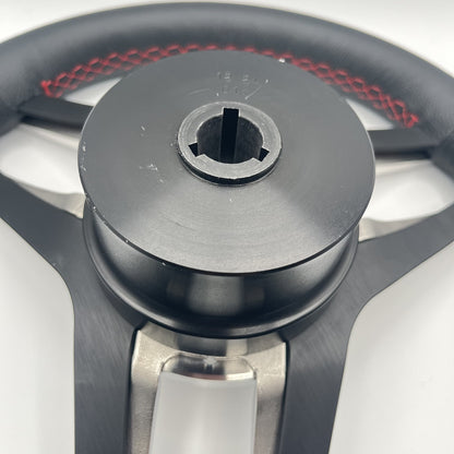 Cobalt Boat Steering Wheel Stainless Steel Spoke Leather Rim | Cobalt Boats Logo