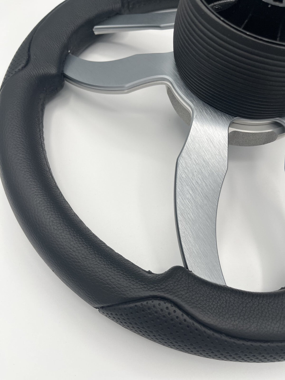 Garda Boat Steering Wheel Brushed Dual Spoke Alum | Manitou Pontoon Boat Logo