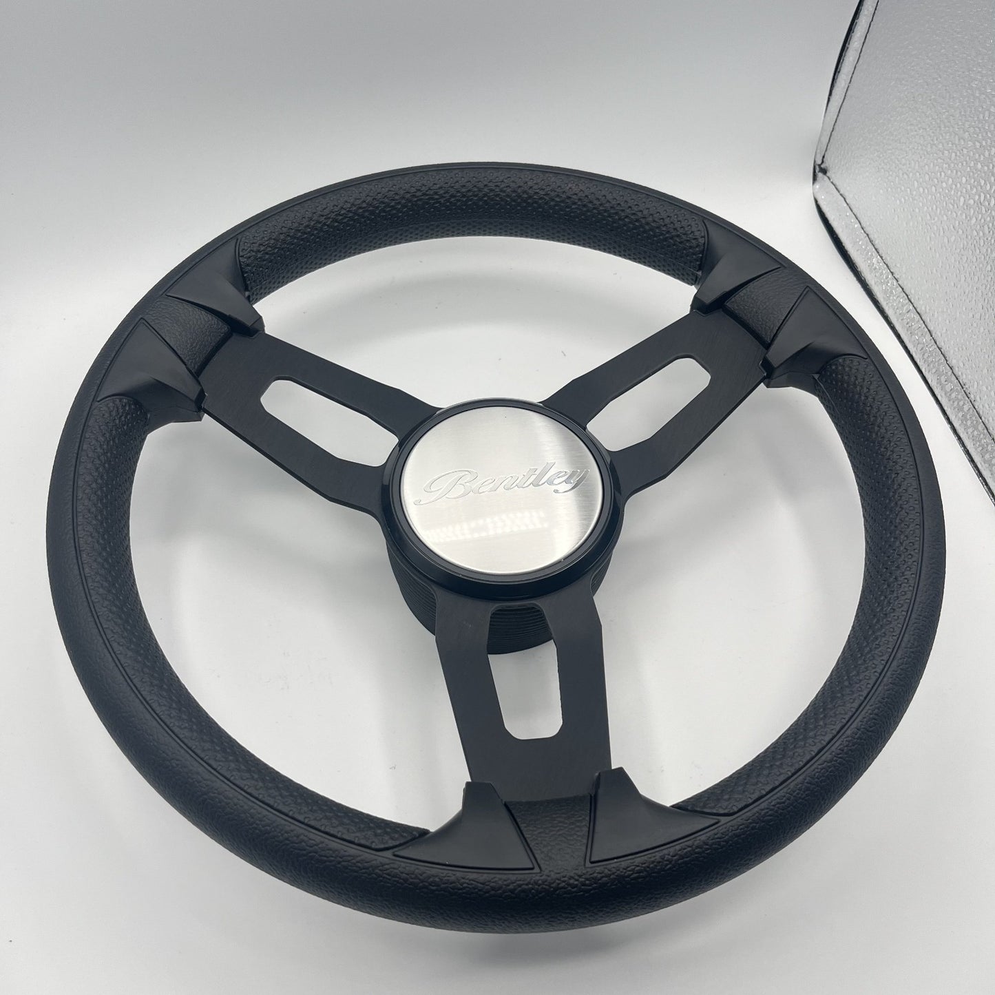 Gussi Italia Boat Model 15 Steering Wheel Black Brushed Alum Spokes | Bentley