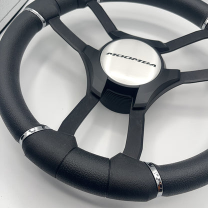 Malera Boat Steering Wheel Black Aluminum Spokes | Moomba Boats