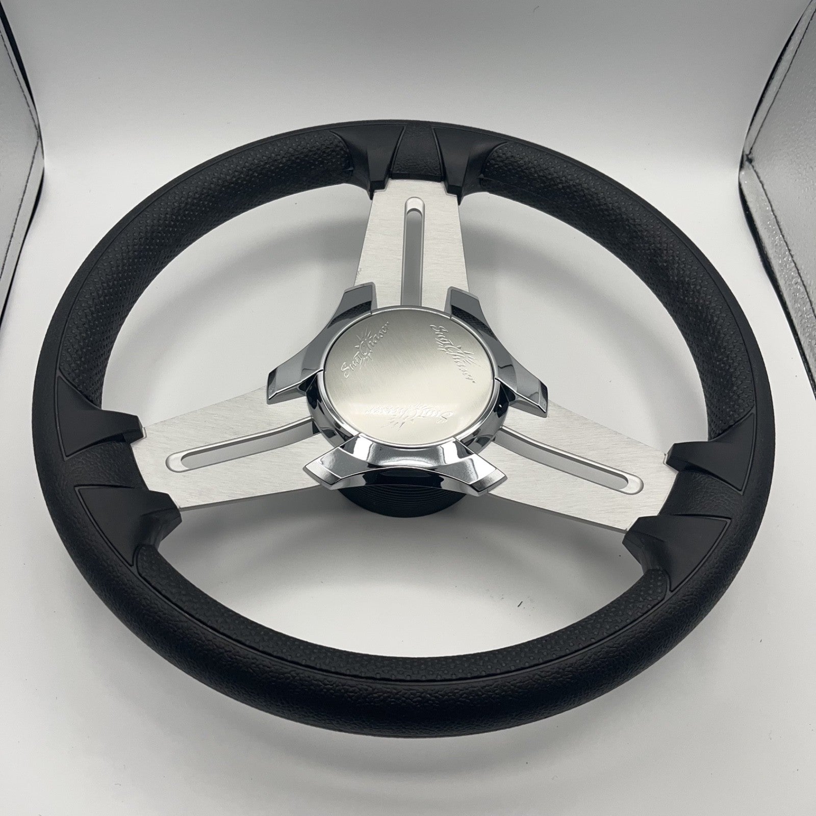 Model 15 Marine Steering Wheel Brushed Aluminum Spokes | SunChaser