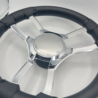 Malera Boat Steering Wheel Chrome Spokes | Smoker
