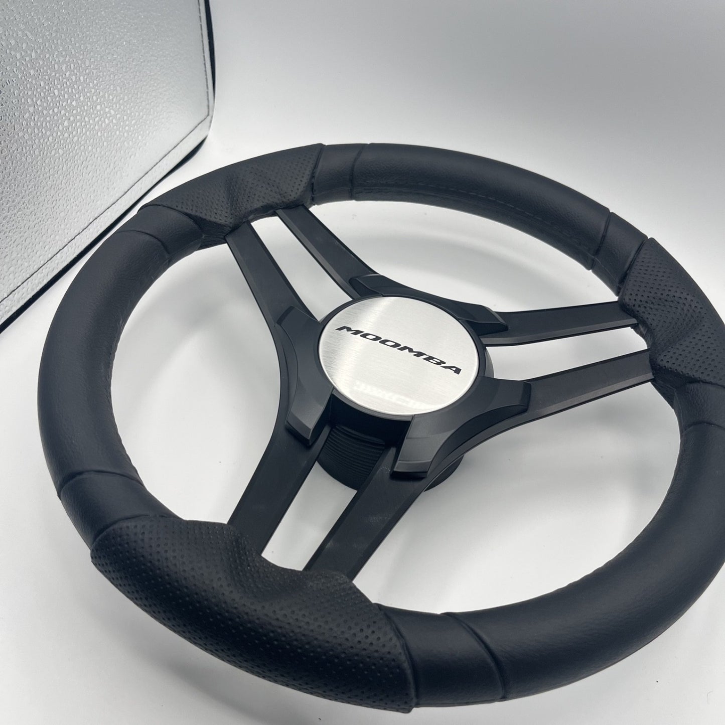 Molinara Marine Steering Wheel Black Brushed Alum Spokes | Moomba