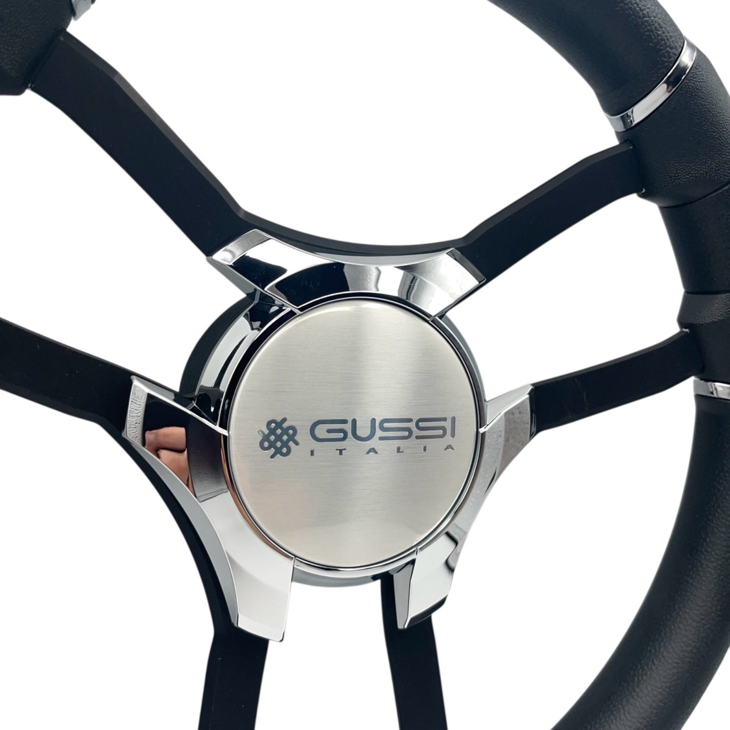 Malera Boat Steering Wheel Black Aluminum Spokes