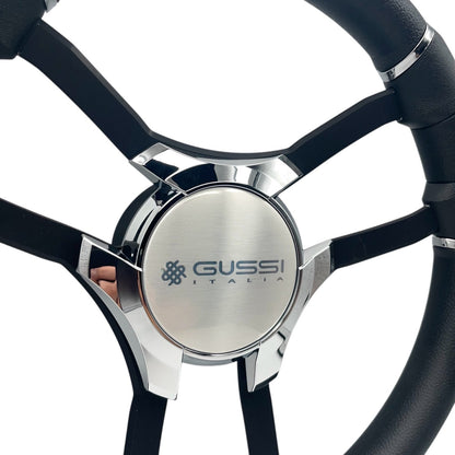Malera Boat Steering Wheel Black Aluminum Spokes