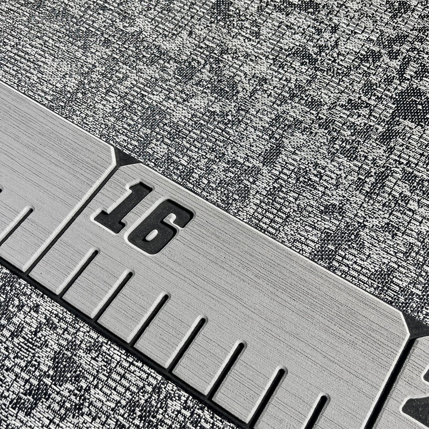 reFLEX | 36" Fish Ruler for Boats | Phoenix Grey over Aphotic Black - Routered