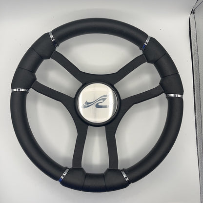 Malera Boat Steering Wheel Black Aluminum Spokes | SeaRay Boats