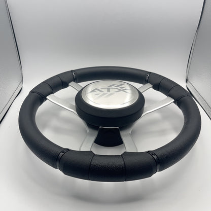 Malera Boat Steering Wheel Brushed Aluminum Spokes | ATX Boats