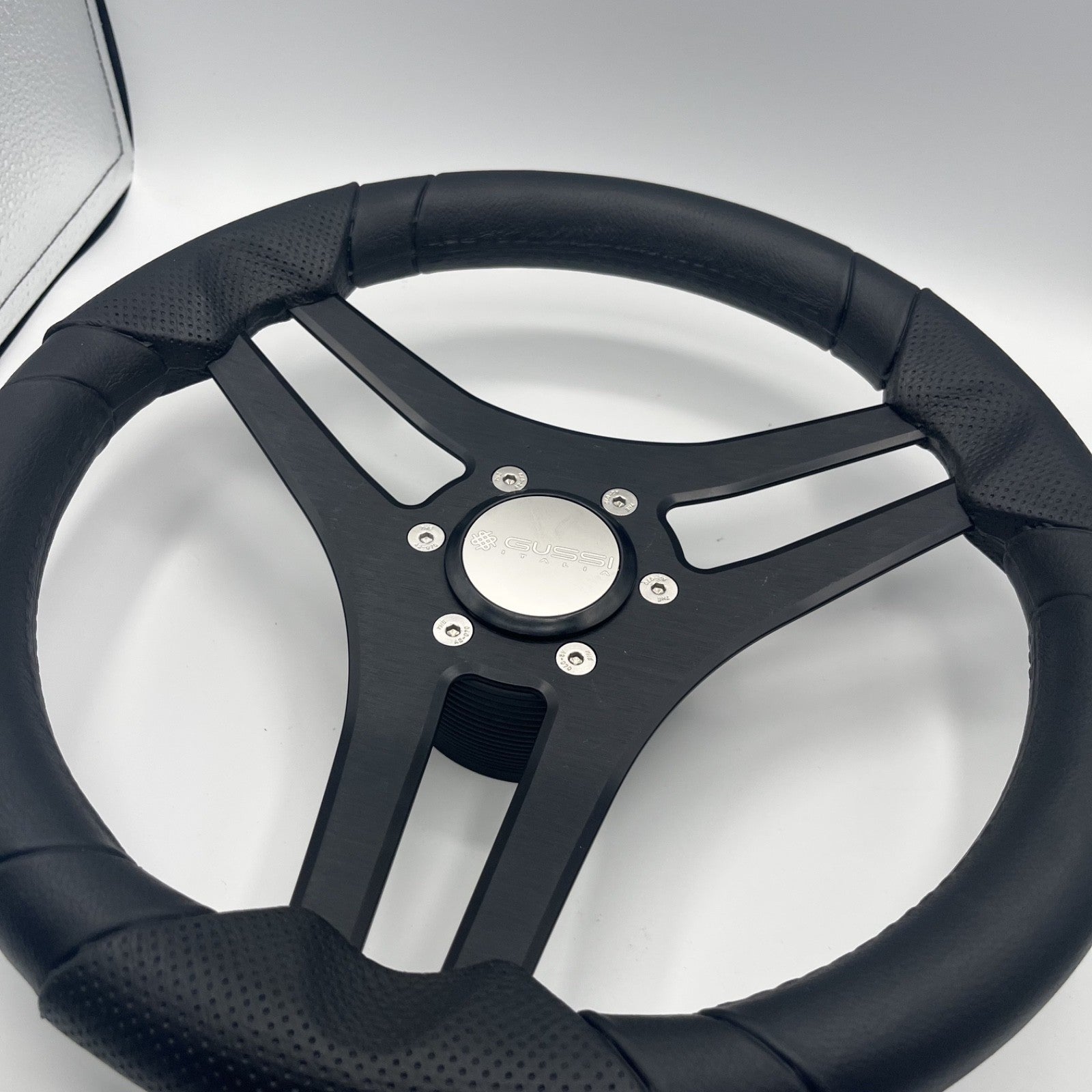 Molinara Marine Steering Wheel Black Brushed Alum Spokes | Gussi Italia