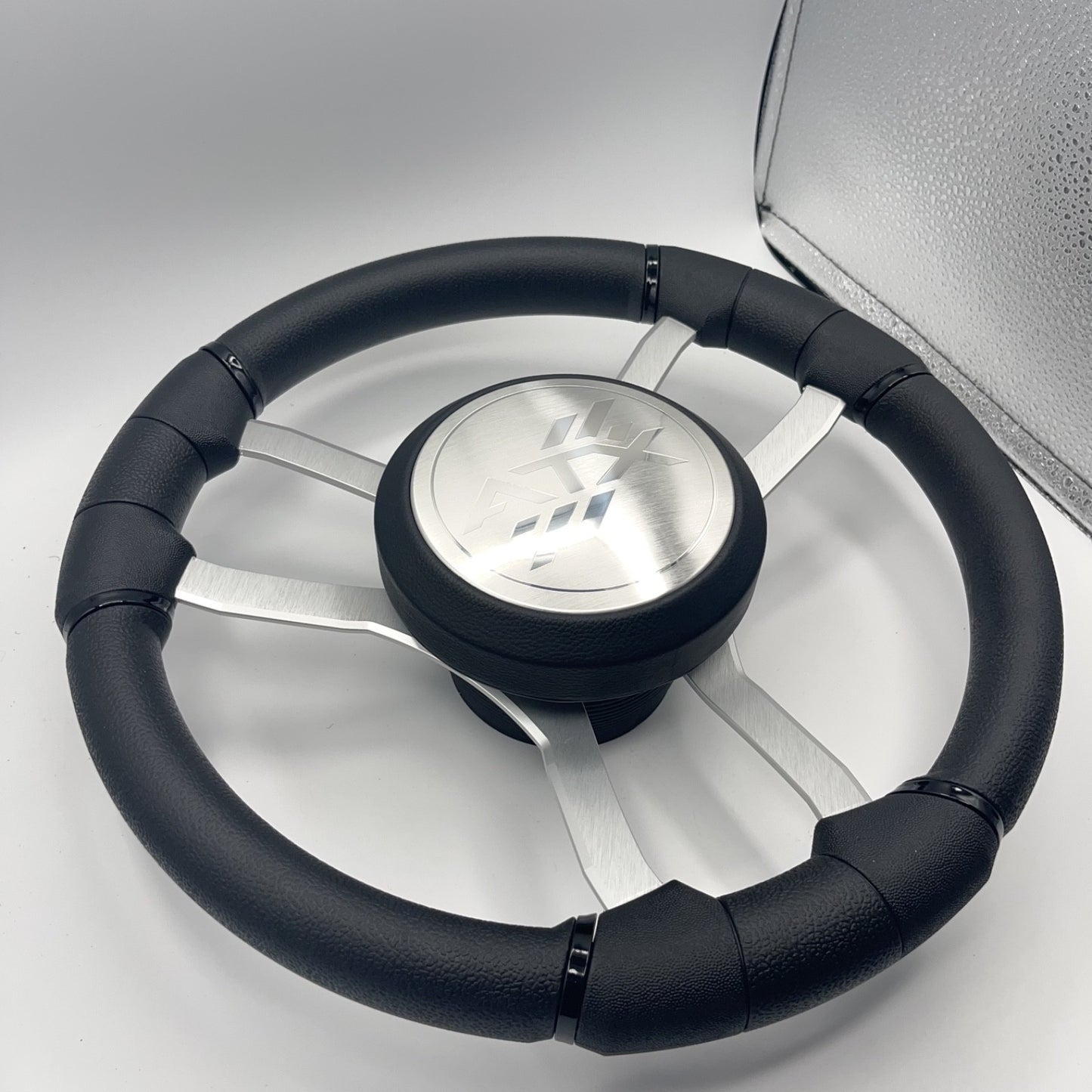 Malera Boat Steering Wheel Brushed Aluminum Spokes | ATX Boats