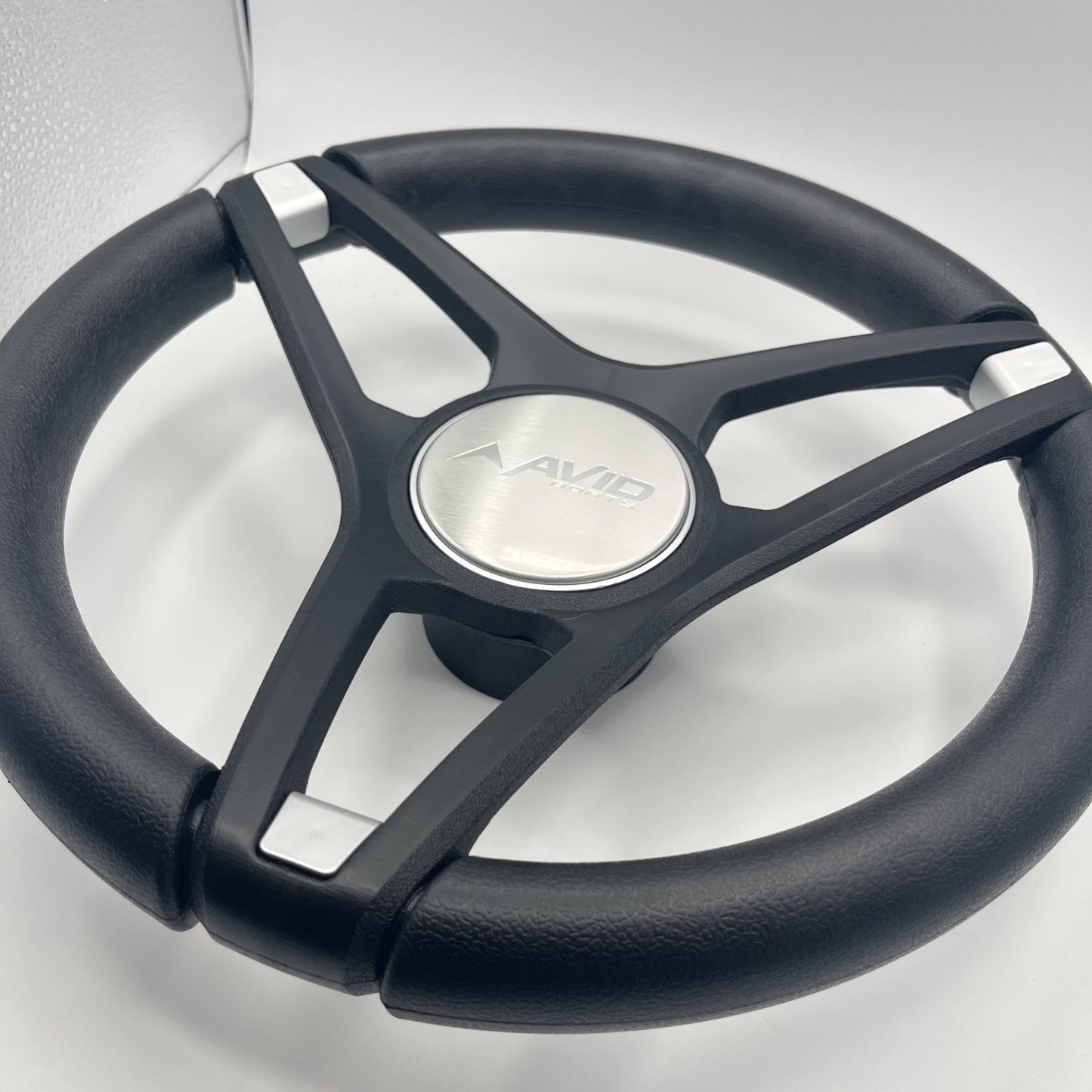 Molino Black w/Soft Touch Urethane Rim Boat Steering Wheel | Avid Boats