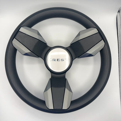Collina Boat Steering Wheel Dark Gray Inserts - Crest - Keyed ONLY