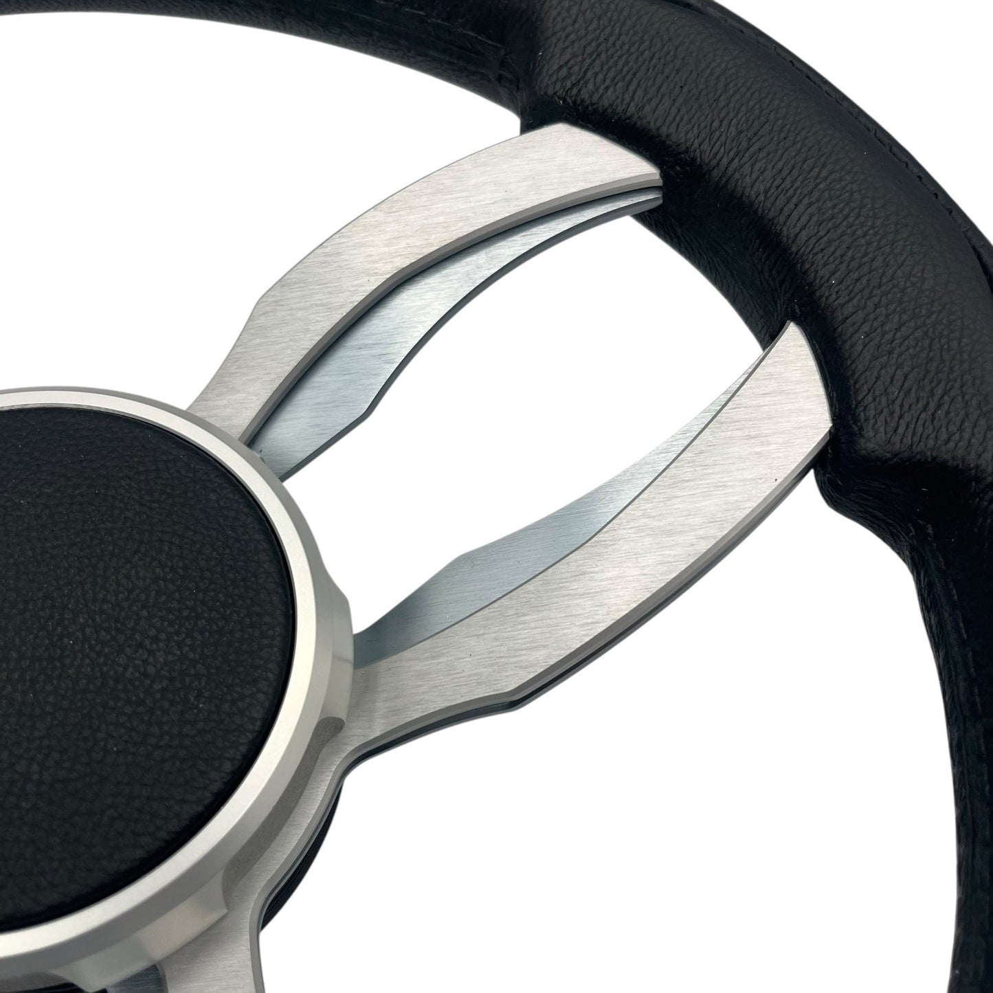 Garda Boat Steering Wheel Brushed Dual Spoke Alum | Plain Center Cap
