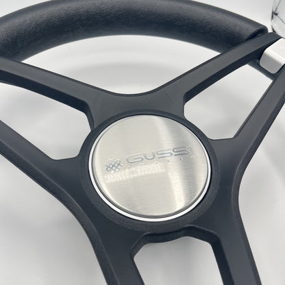 Molino Black w/Soft Touch Urethane Rim Boat Steering Wheel | Gussi