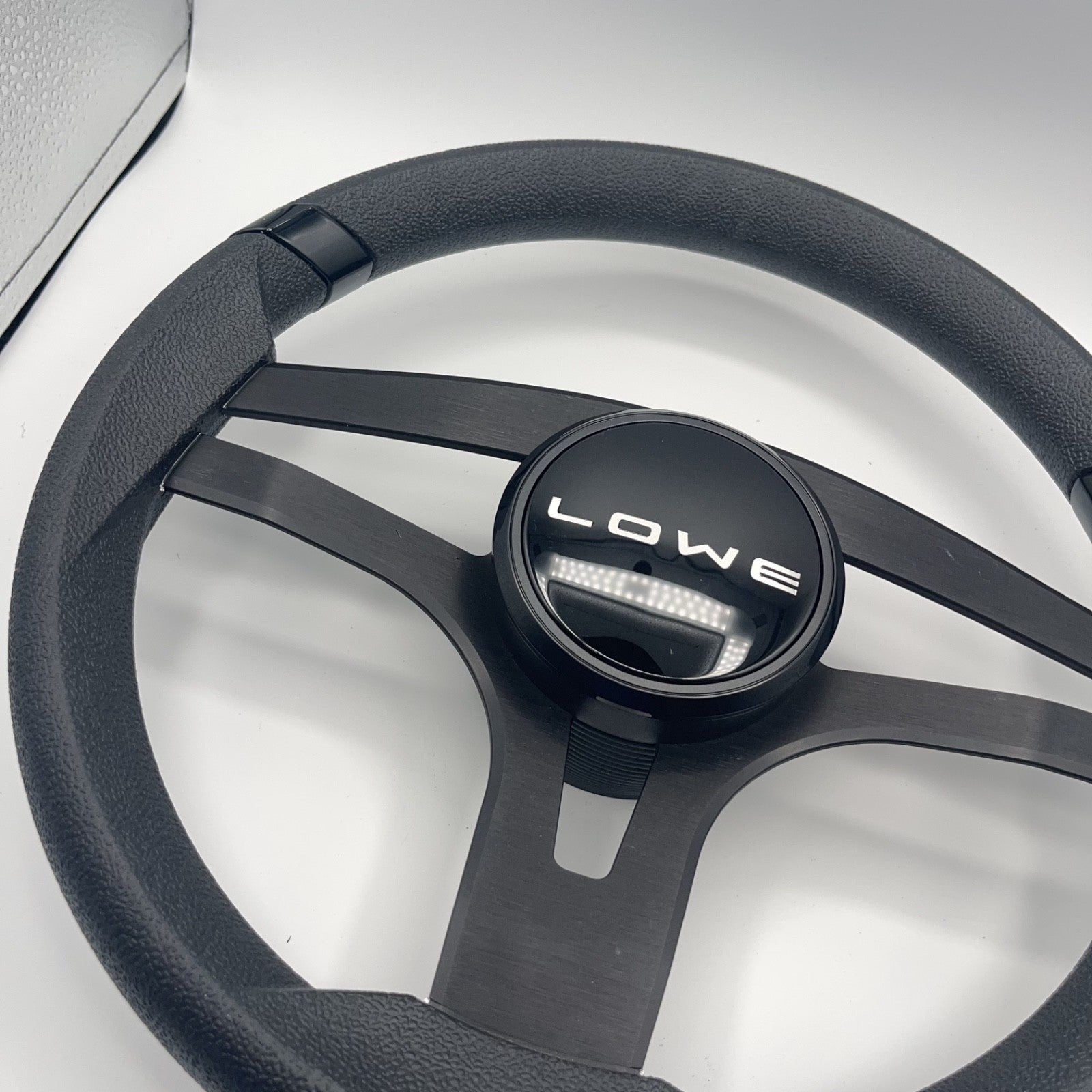Badia Boat Steering Wheel Brushed Black Aluminum Spokes | Lowe Boats