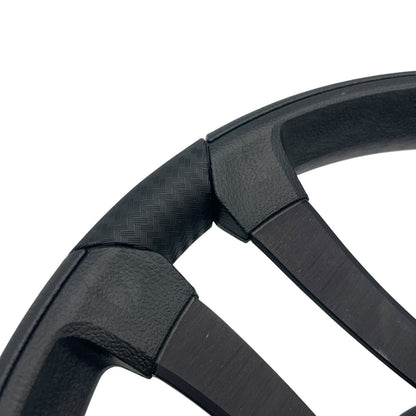 Benaco Boat Steering Wheel Black Brushed Aluminum Spokes