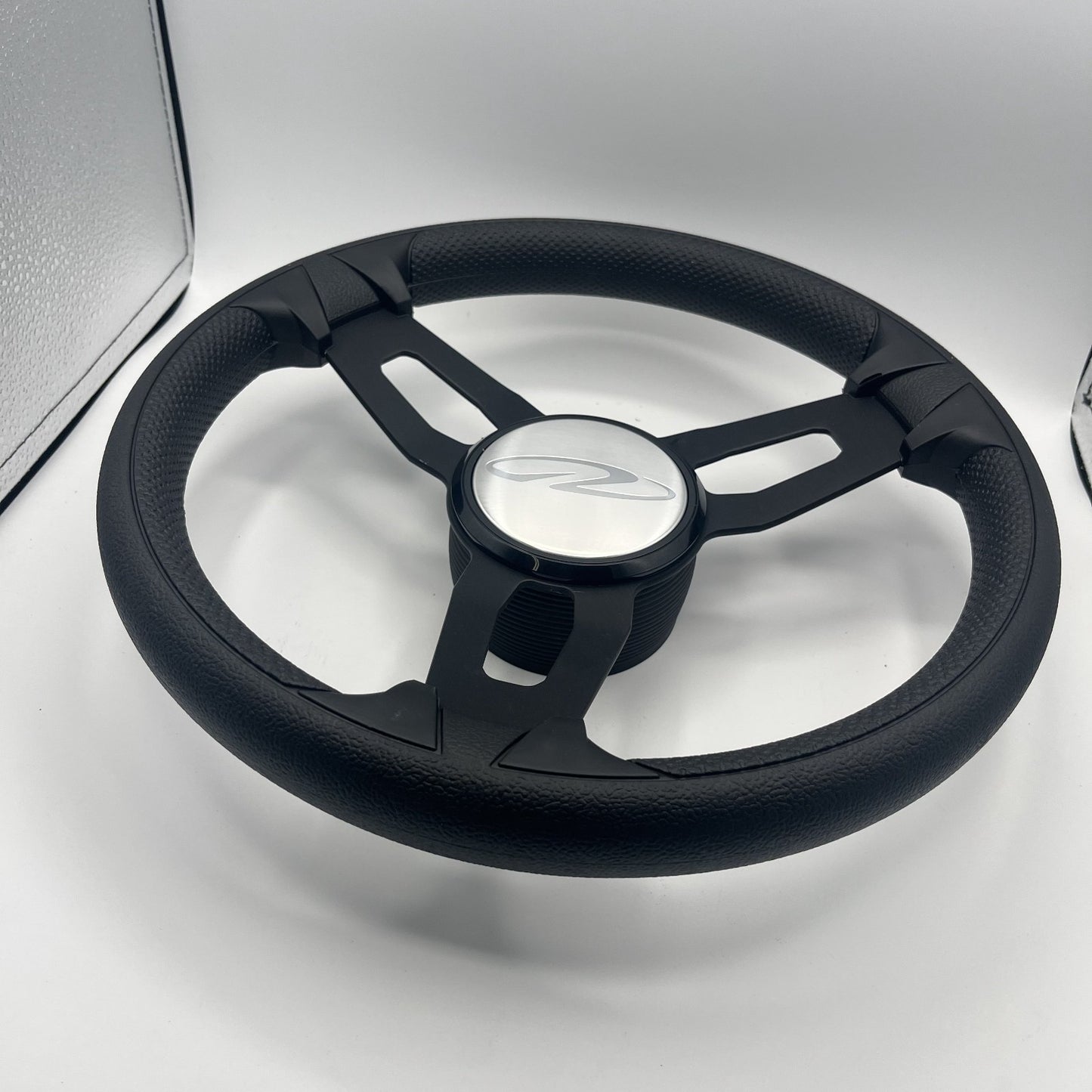 Gussi Italia Model 15 Steering Wheel Blk Brushed Alum Spokes | Searay