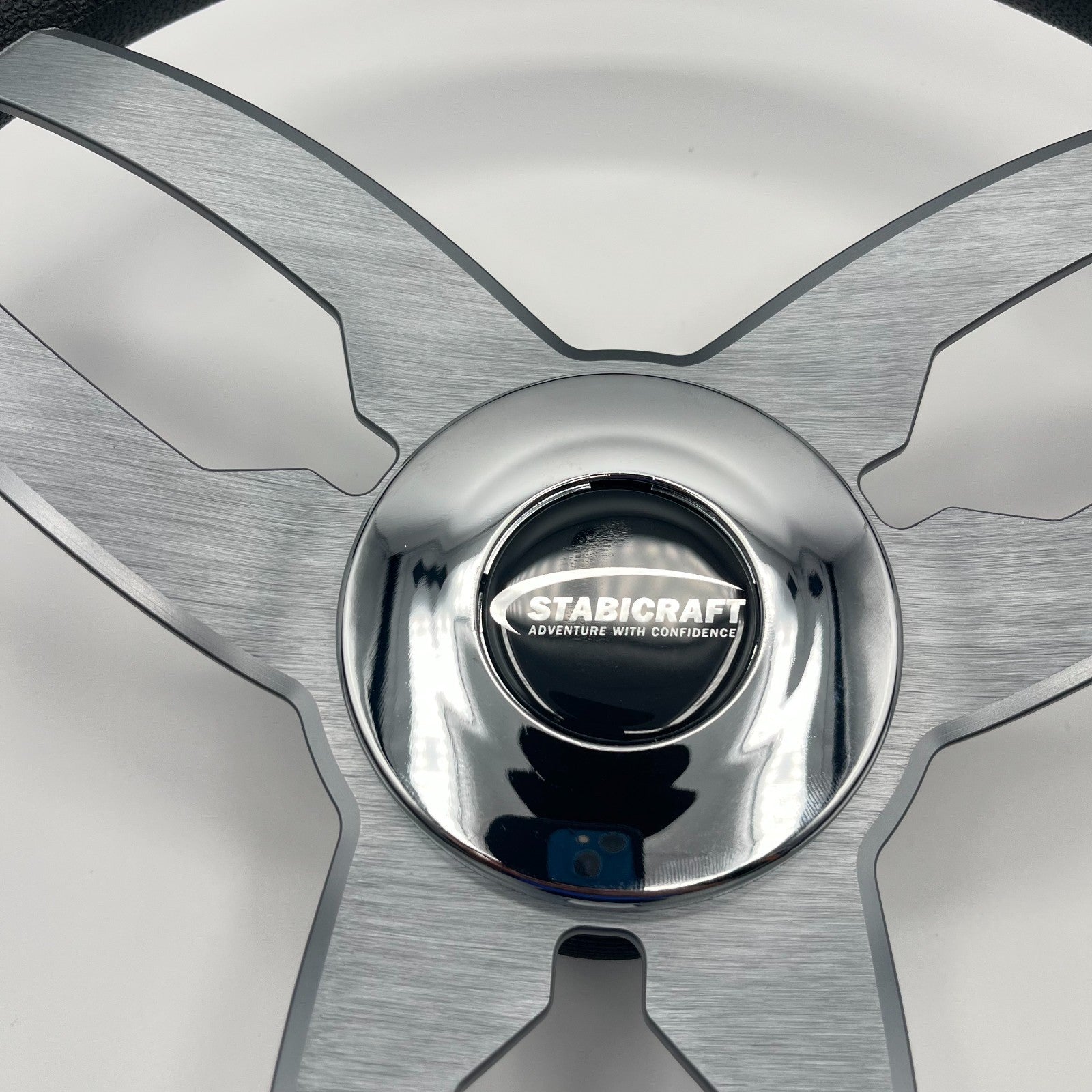 Cabrio Boat Steering Wheel Gray Brushed Alum Spoke | StabiCraft