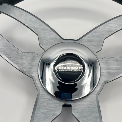 Cabrio Boat Steering Wheel Gray Brushed Alum Spoke | StabiCraft