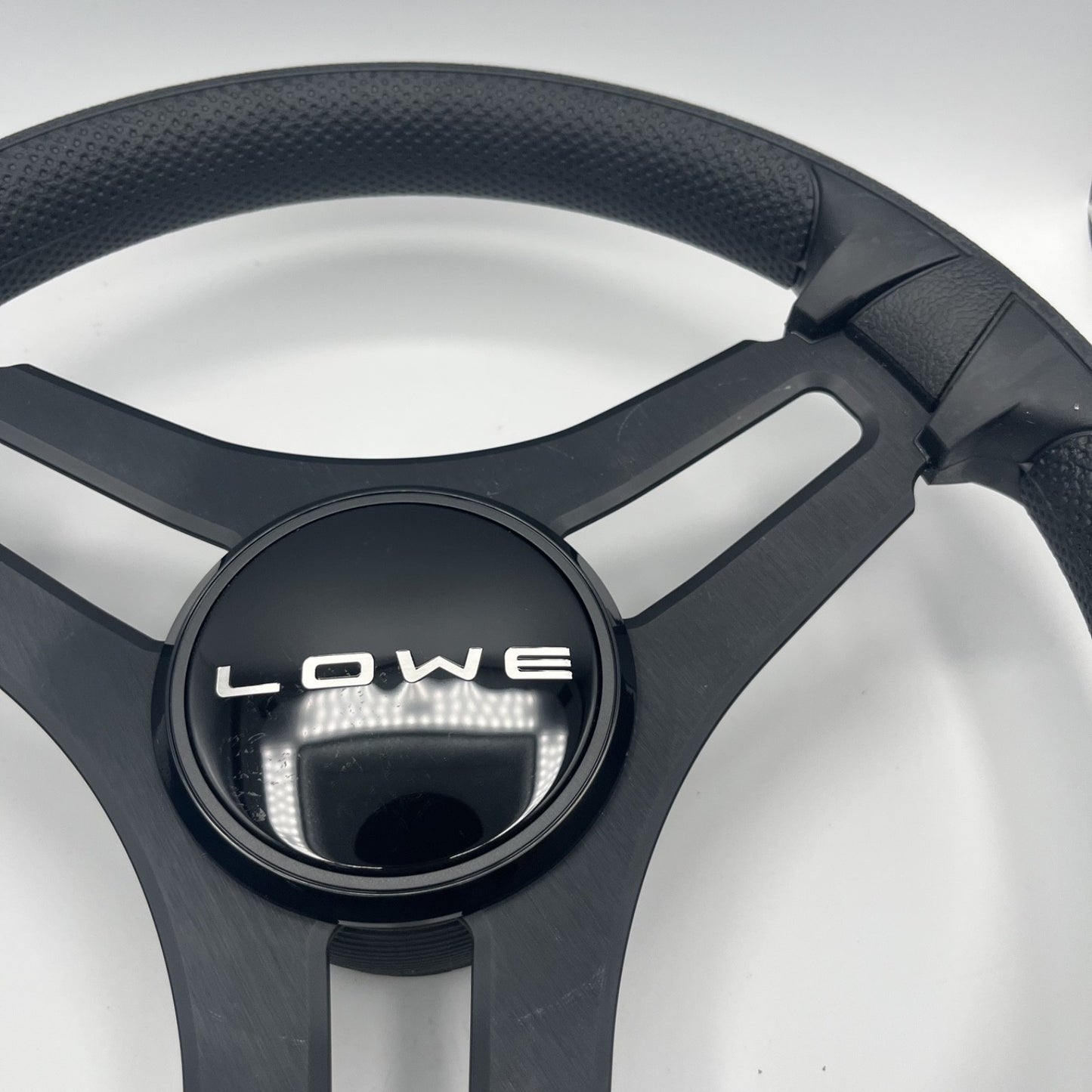 Gussi Italia Marine Steering Wheel Black Brush Metal Spokes | Lowe