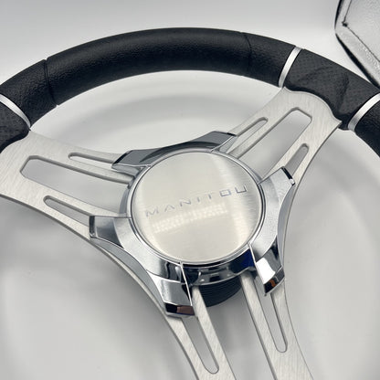 Gussi Italia Boat Steering Wheel Brushed Aluminum Spokes | Manitou Boats