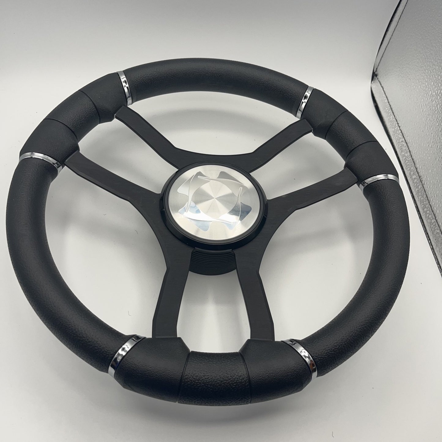 Malera Boat Steering Wheel Black Aluminum Spokes | Stingray