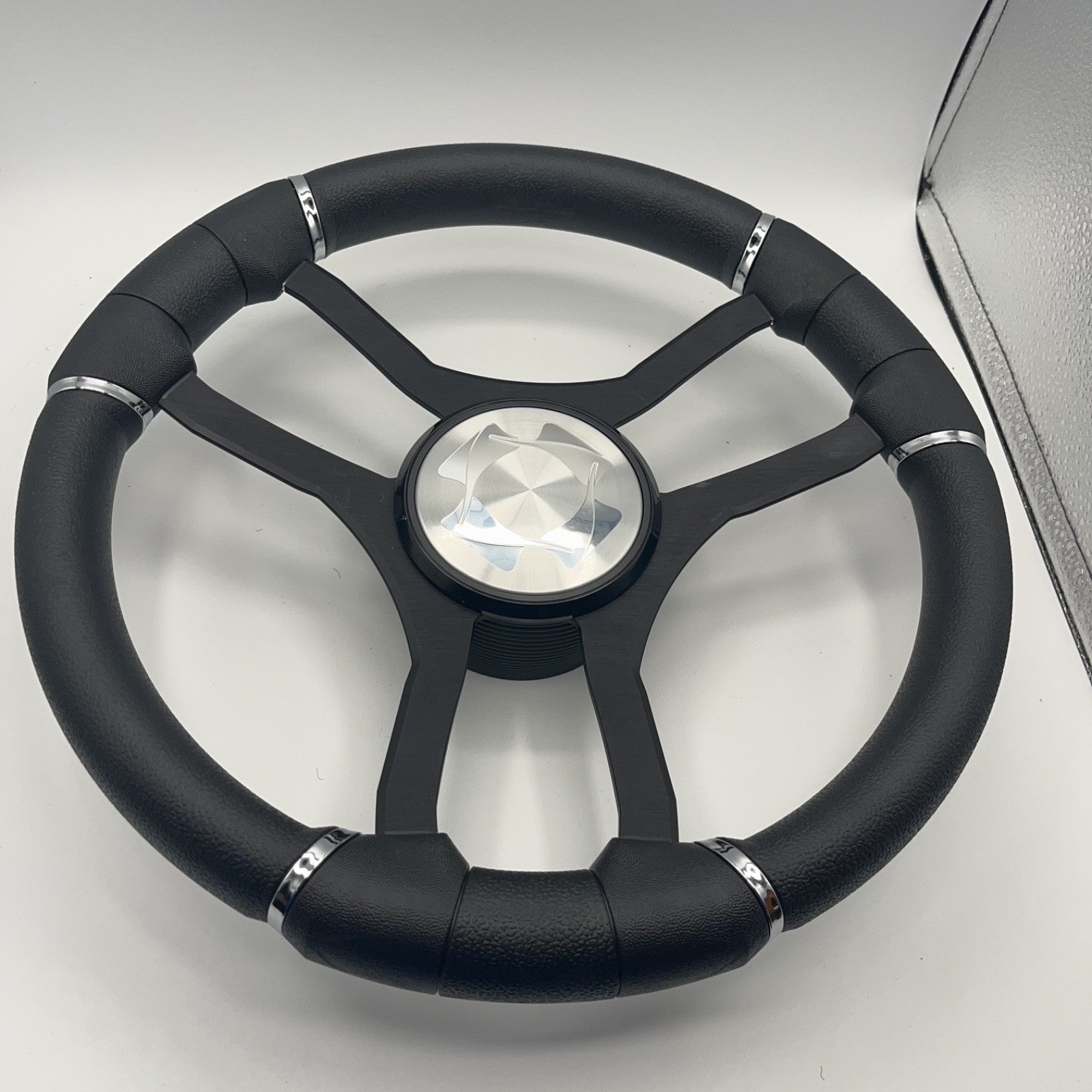 Malera Boat Steering Wheel Black Aluminum Spokes | Stingray