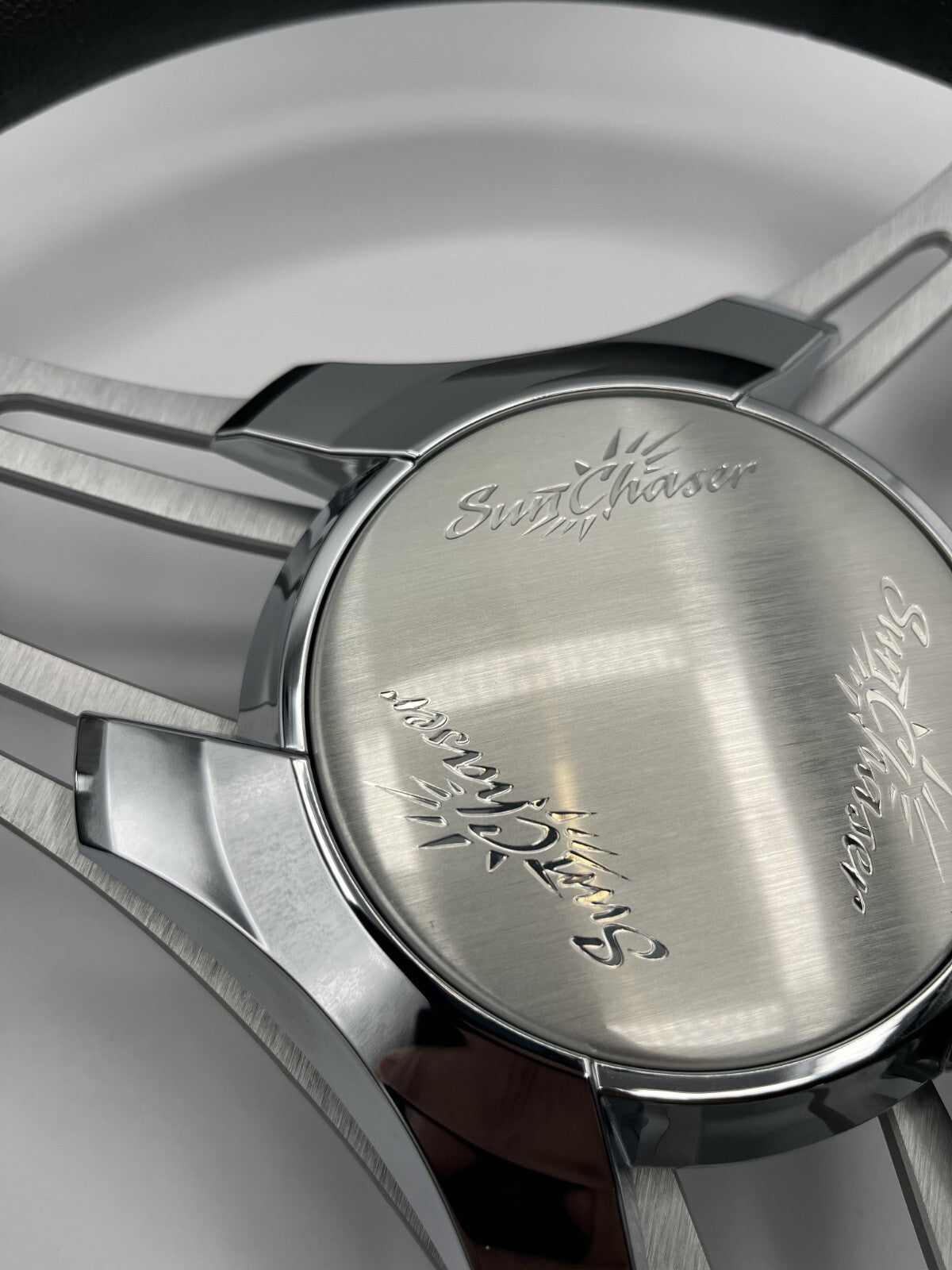 Verona Boat Steering Wheel Brushed Aluminum Spokes | SunChaser