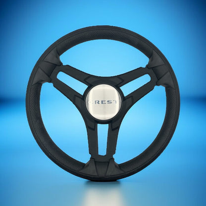 Gussi Italia Marine Steering Wheel Black Brush Metal Spokes | Crest