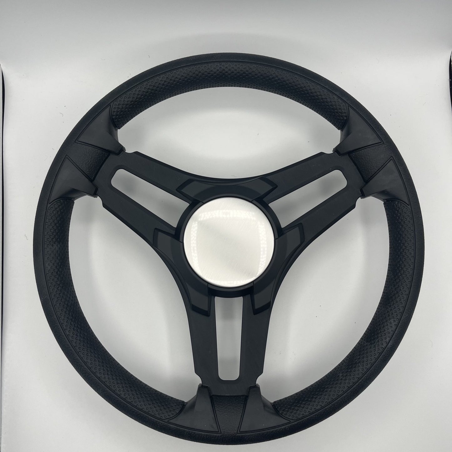 Gussi Italia Marine Steering Wheel Black Brush Metal Spokes | Plain