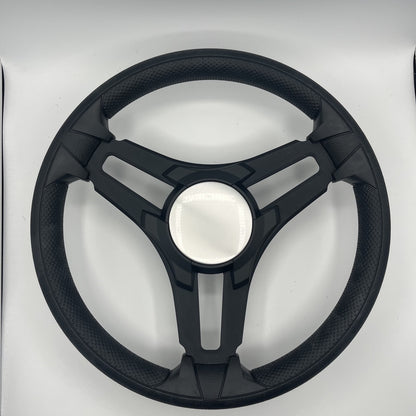 Gussi Italia Marine Steering Wheel Black Brush Metal Spokes | Plain