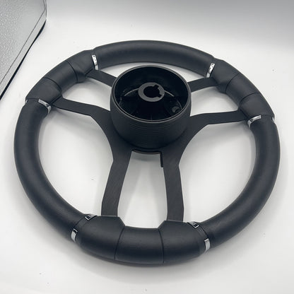 Malera Boat Steering Wheel Black Aluminum Spokes | Moomba Boats