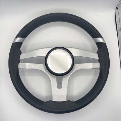 Badia Boat Steering Wheel Brushed Aluminum Spokes - Plain