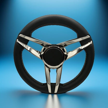 Caneva Boat Steering Wheel Stainless Steel Spoke Leather Rim | Plain