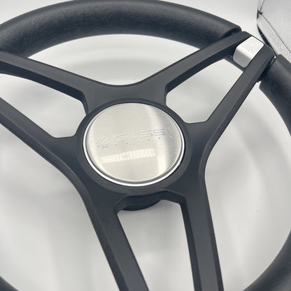 Molino Black w/Soft Touch Urethane Rim Boat Steering Wheel | Gussi