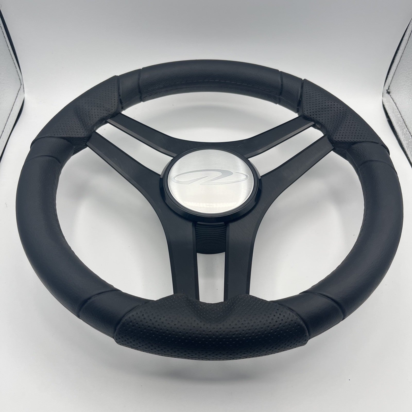 Molinara Marine Steering Wheel Black Brushed Alum Spokes | Regal