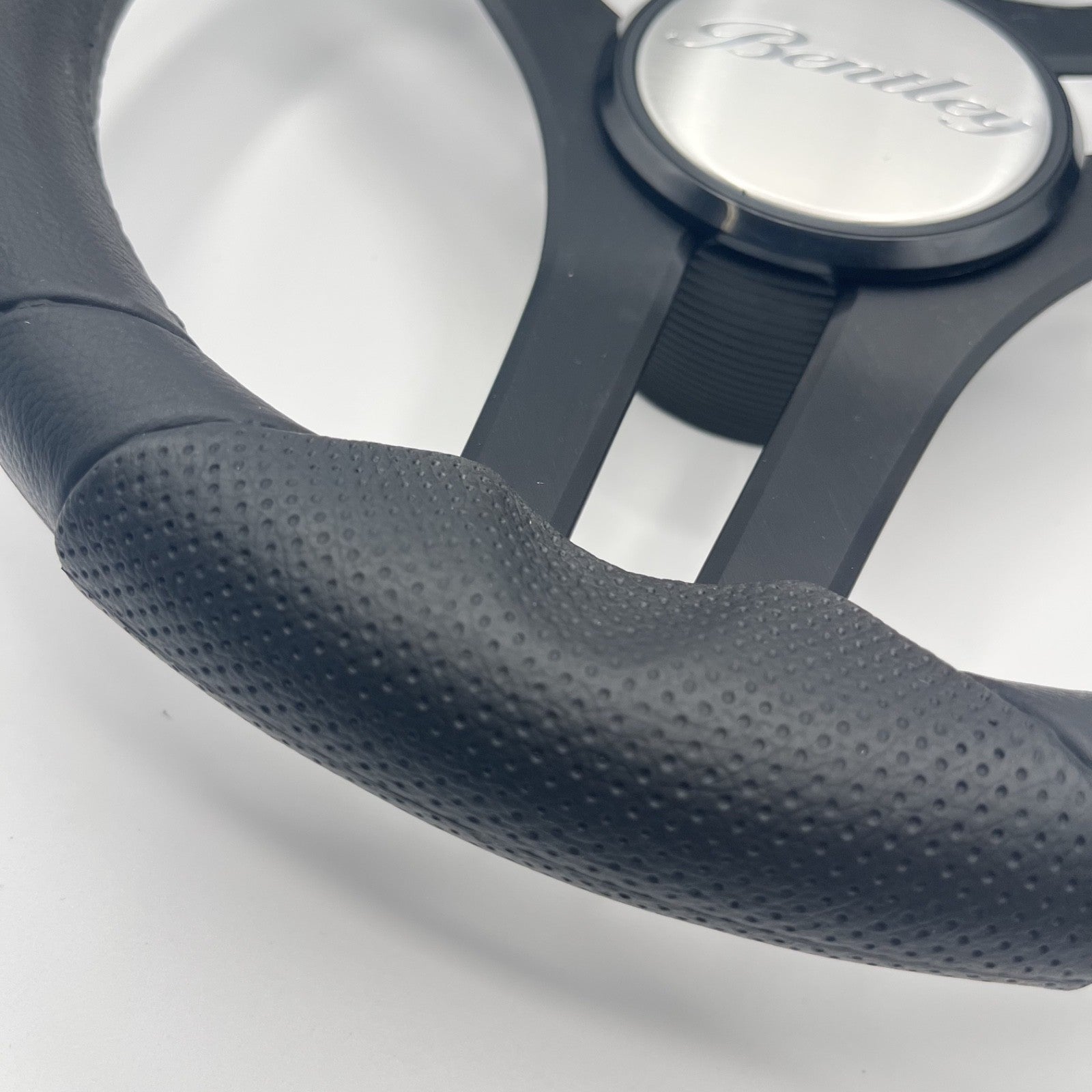 Molinara Marine Steering Wheel Black Brushed Alum Spokes | Lowe Boats