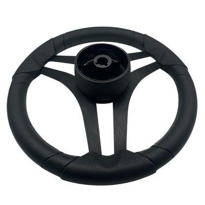 Molinara Marine Steering Wheel Black Brushed Aluminum Spokes | Lowe