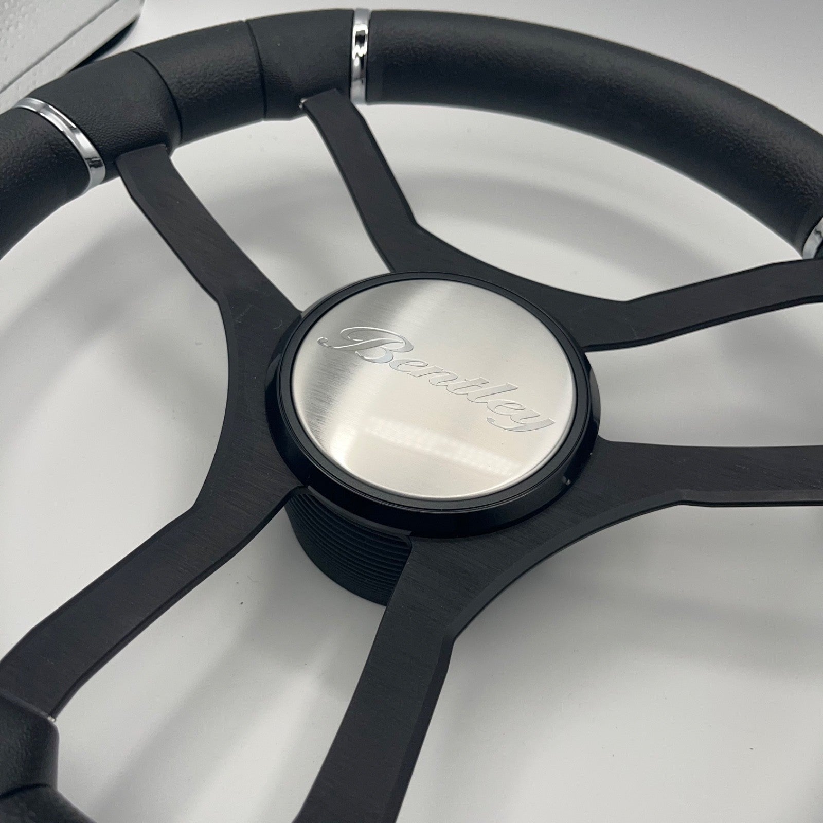Malera Boat Steering Wheel Black Aluminum Spokes | Bentley