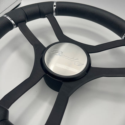 Malera Boat Steering Wheel Black Aluminum Spokes | Bentley