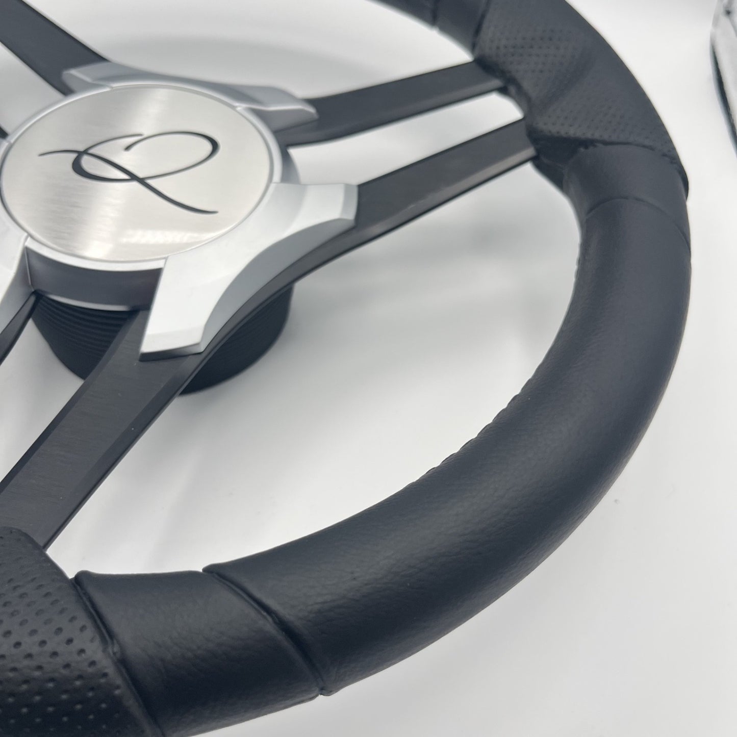 Molinara Marine Steering Wheel Black Brushed Alum Spokes | Apex