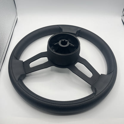 Gussi Italia Boat Model 15 Steering Wheel Black Brushed Alum Spokes | Plain