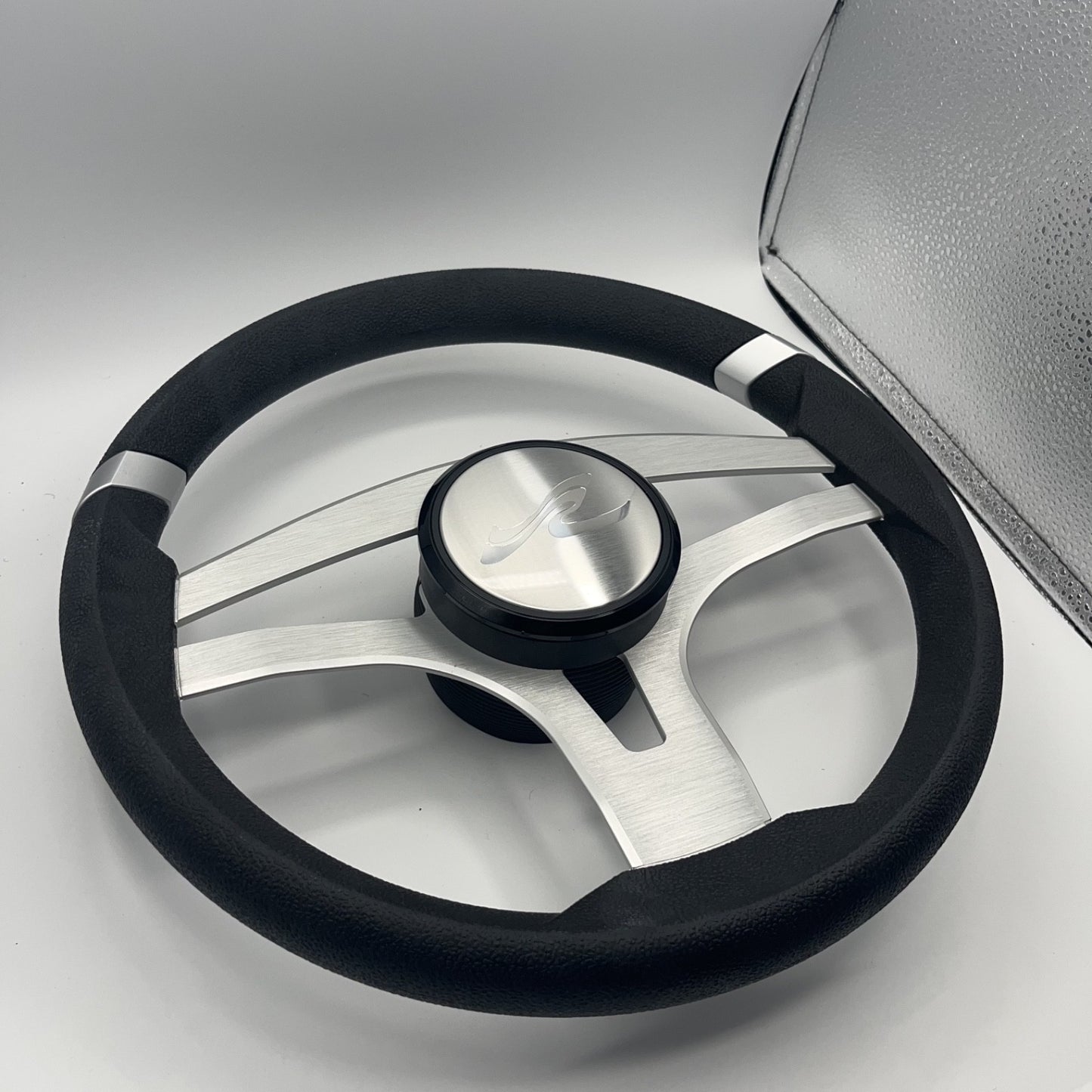 Badia Boat Steering Wheel Brushed Aluminum Spokes | SeaRay Boats