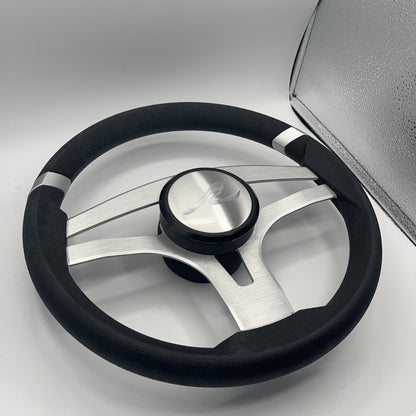 Badia Boat Steering Wheel Brushed Aluminum Spokes | SeaRay Boats
