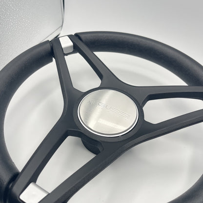 Molino Black w/Soft Touch Urethane Rim Boat Steering Wheel | Gussi
